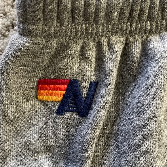 Aviator Nation Grey Sweatpants with Rainbow Side Stripe - Picture 2 of 5
